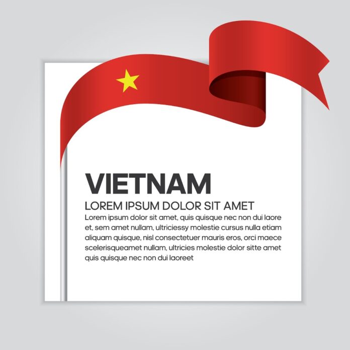 Vector cờ Việt Nam dạng ribbon