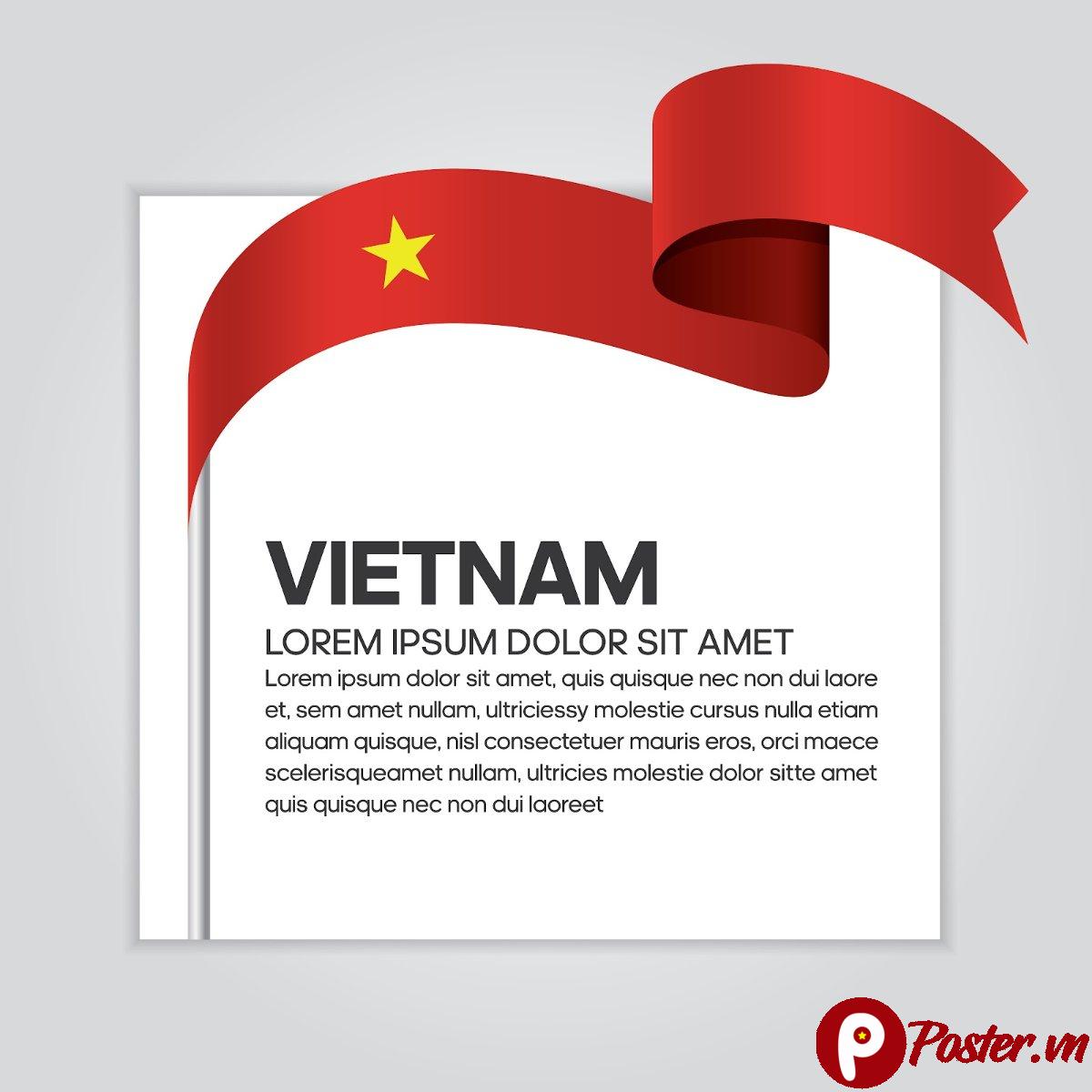 Vector cờ Việt Nam dạng ribbon