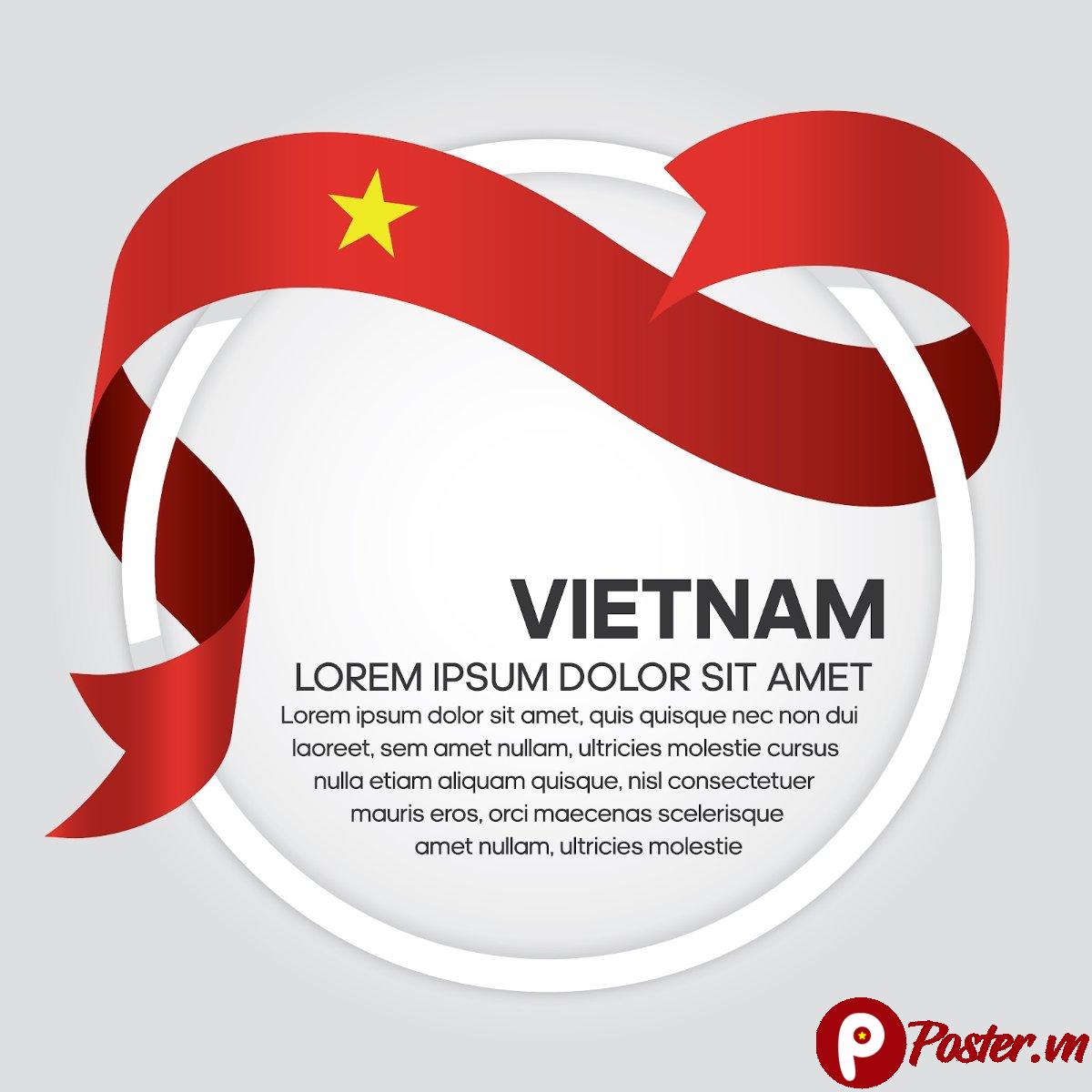 Vector cờ Việt Nam ruy băng
