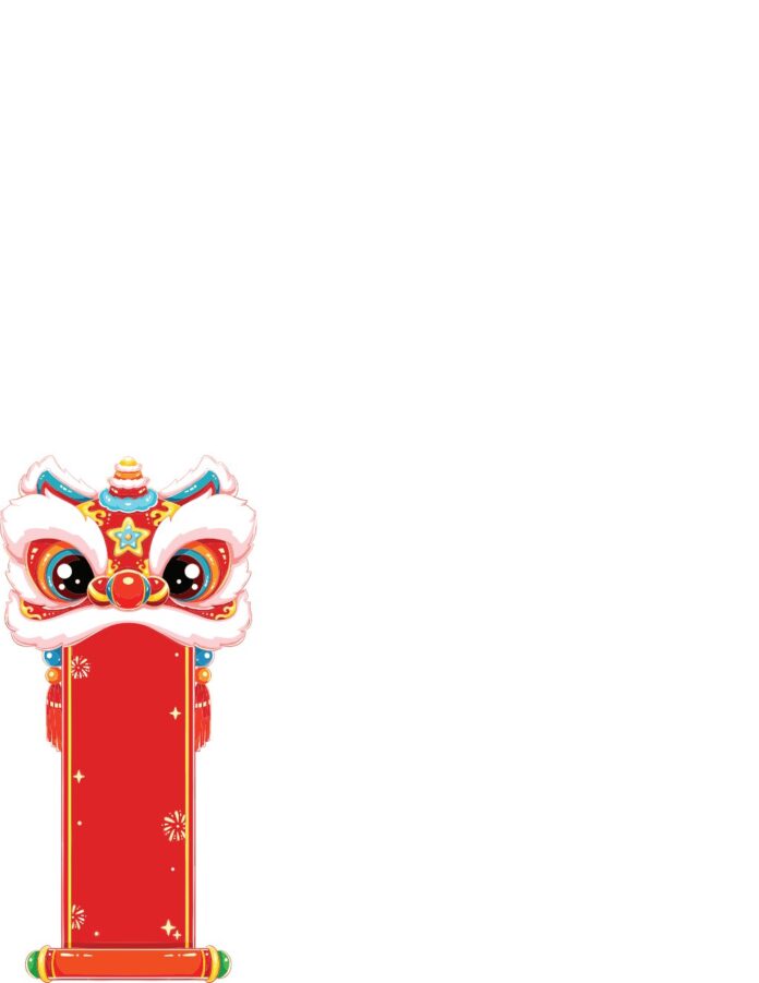 Vector đầu lân hoạt hình Tết Nguyên Đán dễ thương, màu sắc rực rỡ, định dạng EPS chất lượng cao, sẵn sàng cho thiết kế lễ hội.