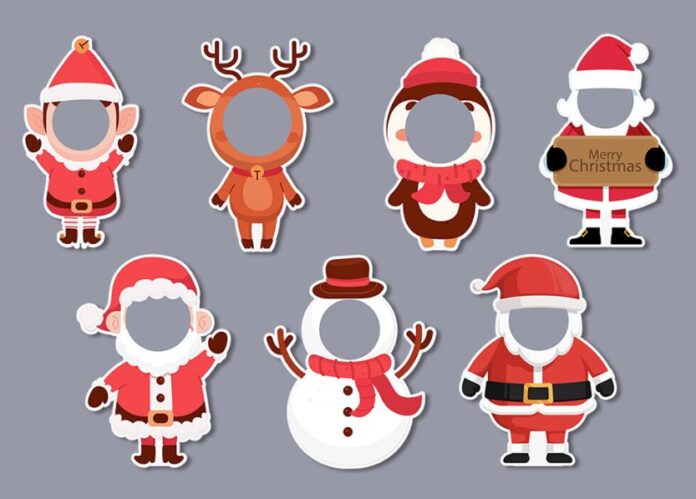 Vector Giáng Sinh cắt mặt