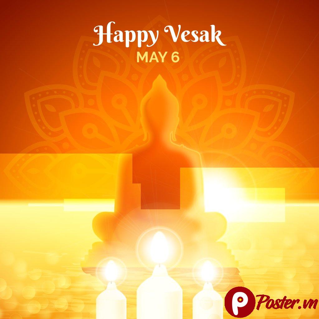 Vector Happy Vesak Lễ Phật Đản