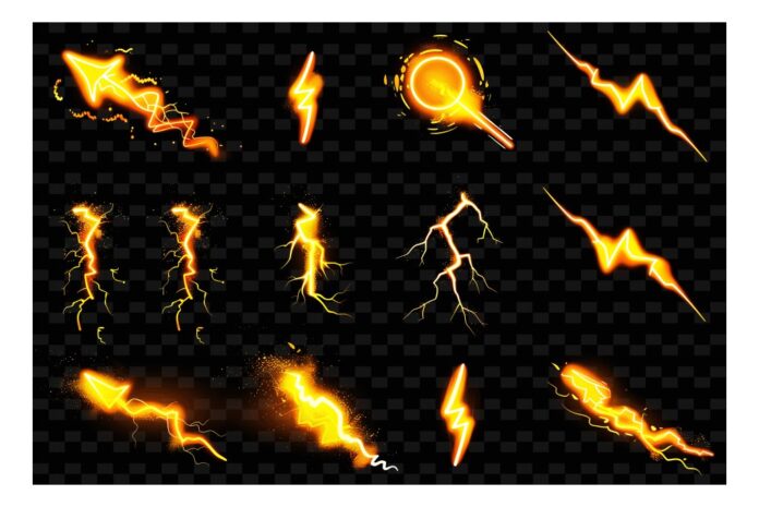 Bộ sưu tập hiệu ứng tia sét vector