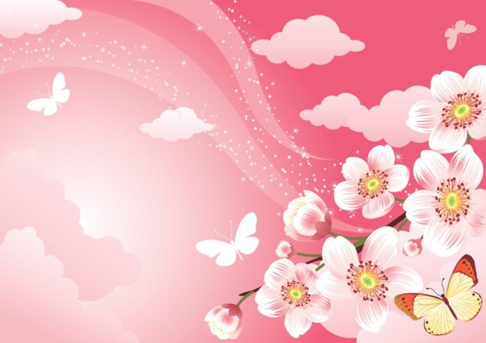 Vector hoa bướm hồng