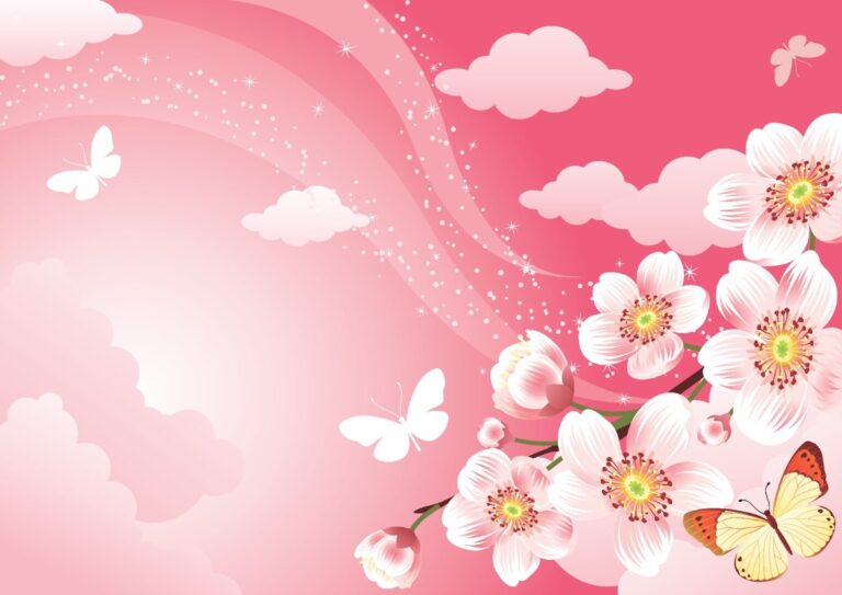 Vector hoa bướm hồng