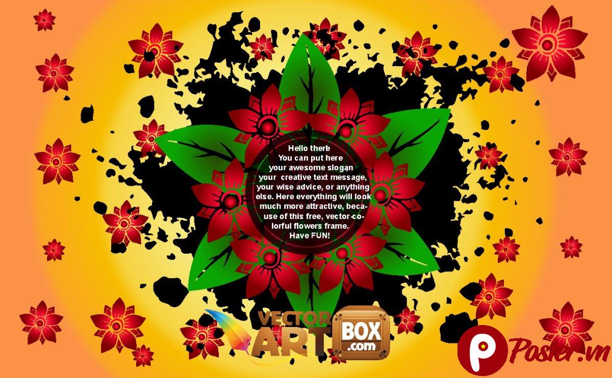 Vector hoa đỏ trang trí đẹp