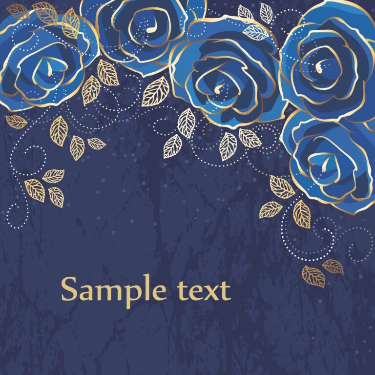 Vector hoa hồng xanh viền vàng