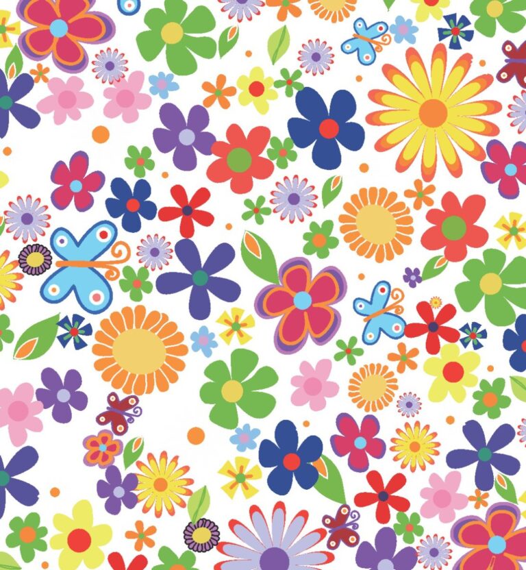 Vector hoa lá đa sắc màu