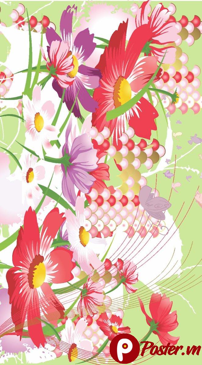 Vector hoa lá đa sắc
