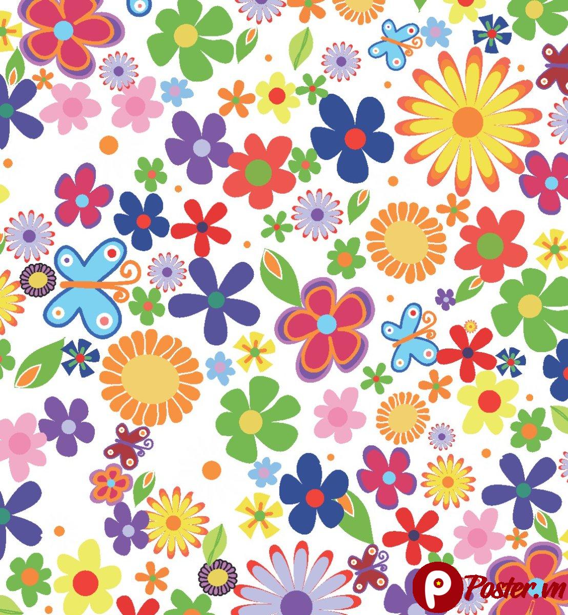 Vector hoa lá đa sắc màu