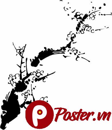 Vector hoa mai đen trắng