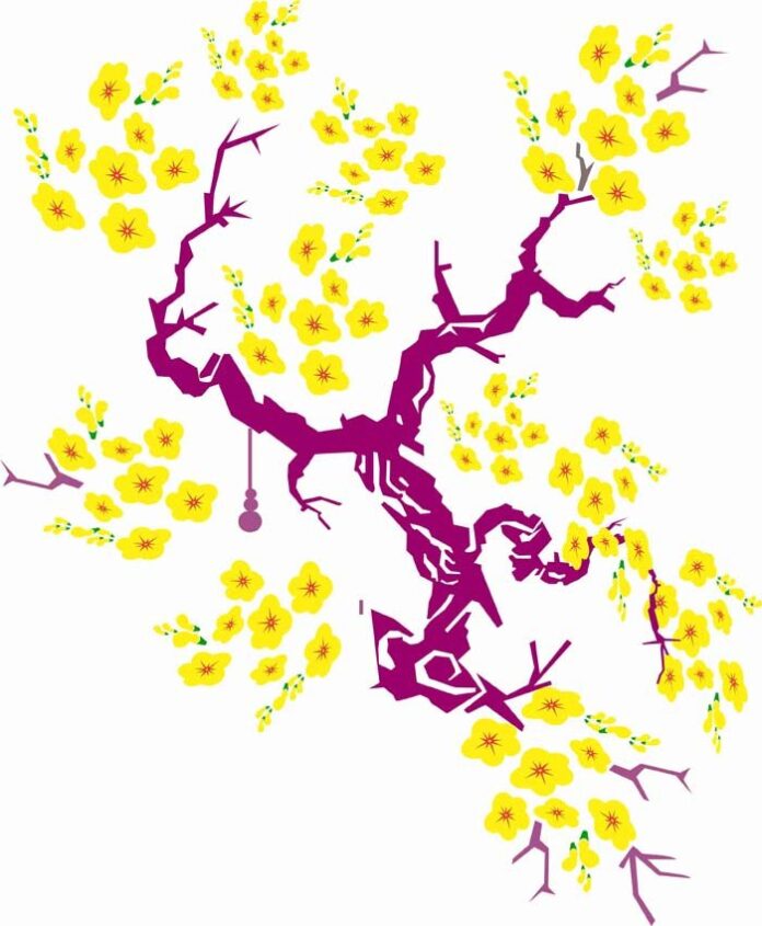 Vector hoa mai Tết