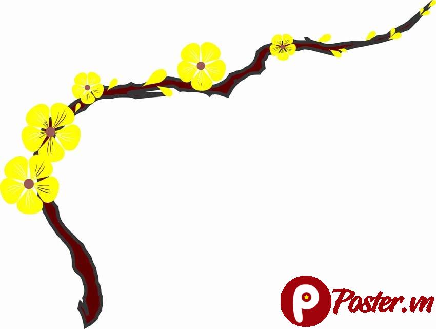 Hoa mai vector trang trí Tết