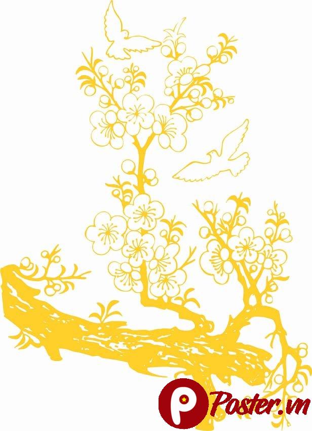 Hoa mai vector vàng rực rỡ