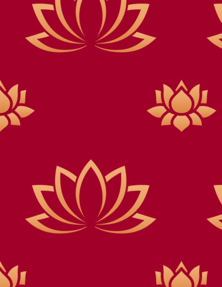 Vector hoa sen đỏ vàng liền mạch