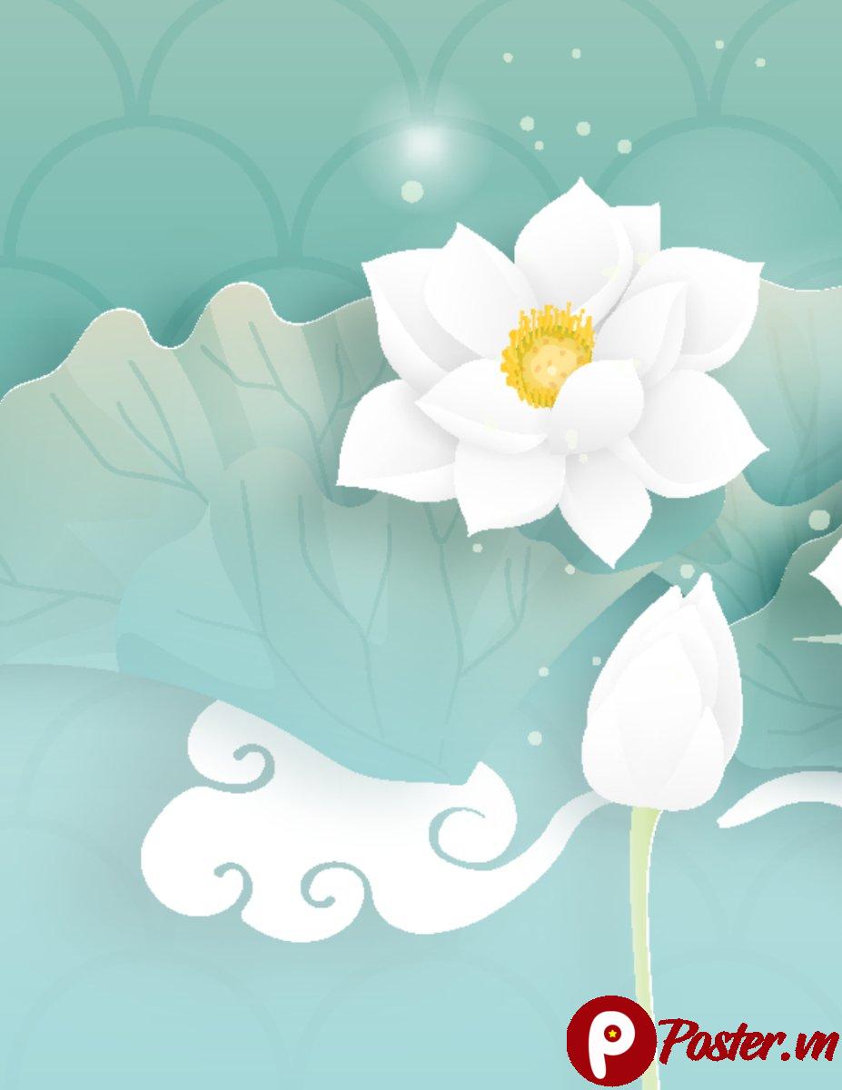 Vector hoa sen trắng thanh khiết