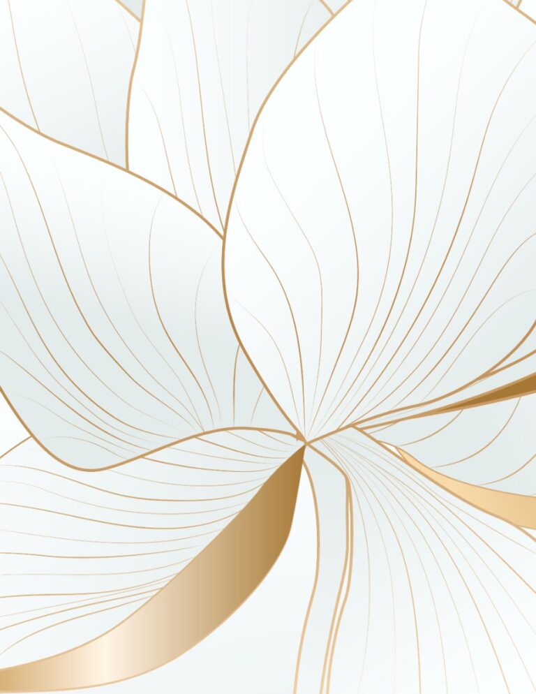 Vector hoa sen trắng vàng tinh tế