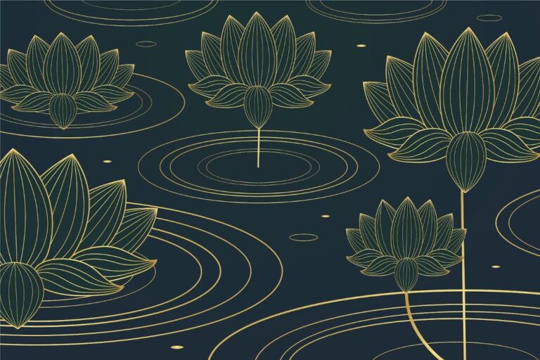 Vector Hoa Sen Vàng Đồ Họa