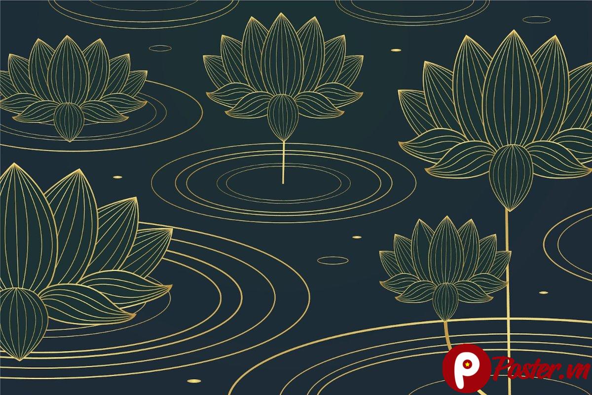 Vector Hoa Sen Vàng Đồ Họa