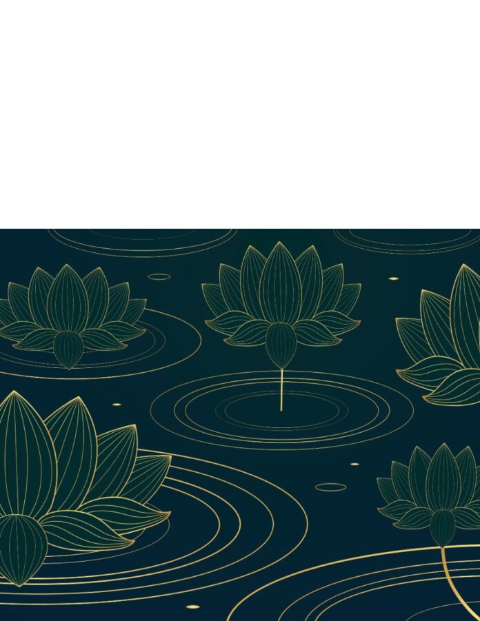 Vector hoa sen vàng sang trọng