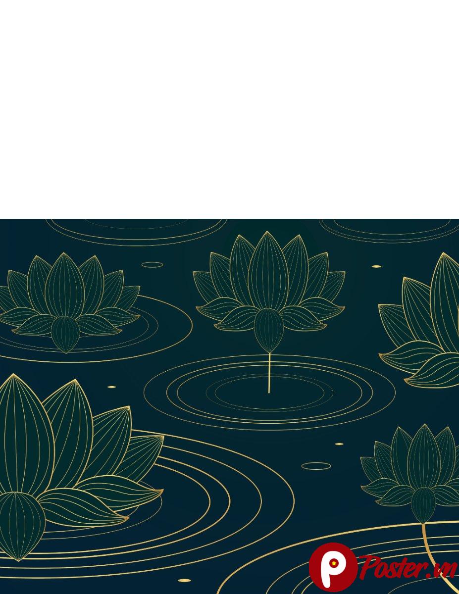 Vector hoa sen vàng sang trọng