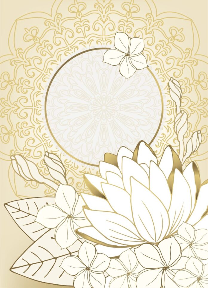 Vector hoa sen vàng sang trọng