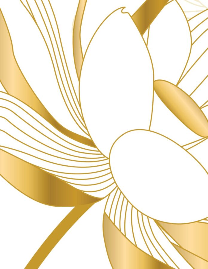 Vector hoa sen vàng trang trí