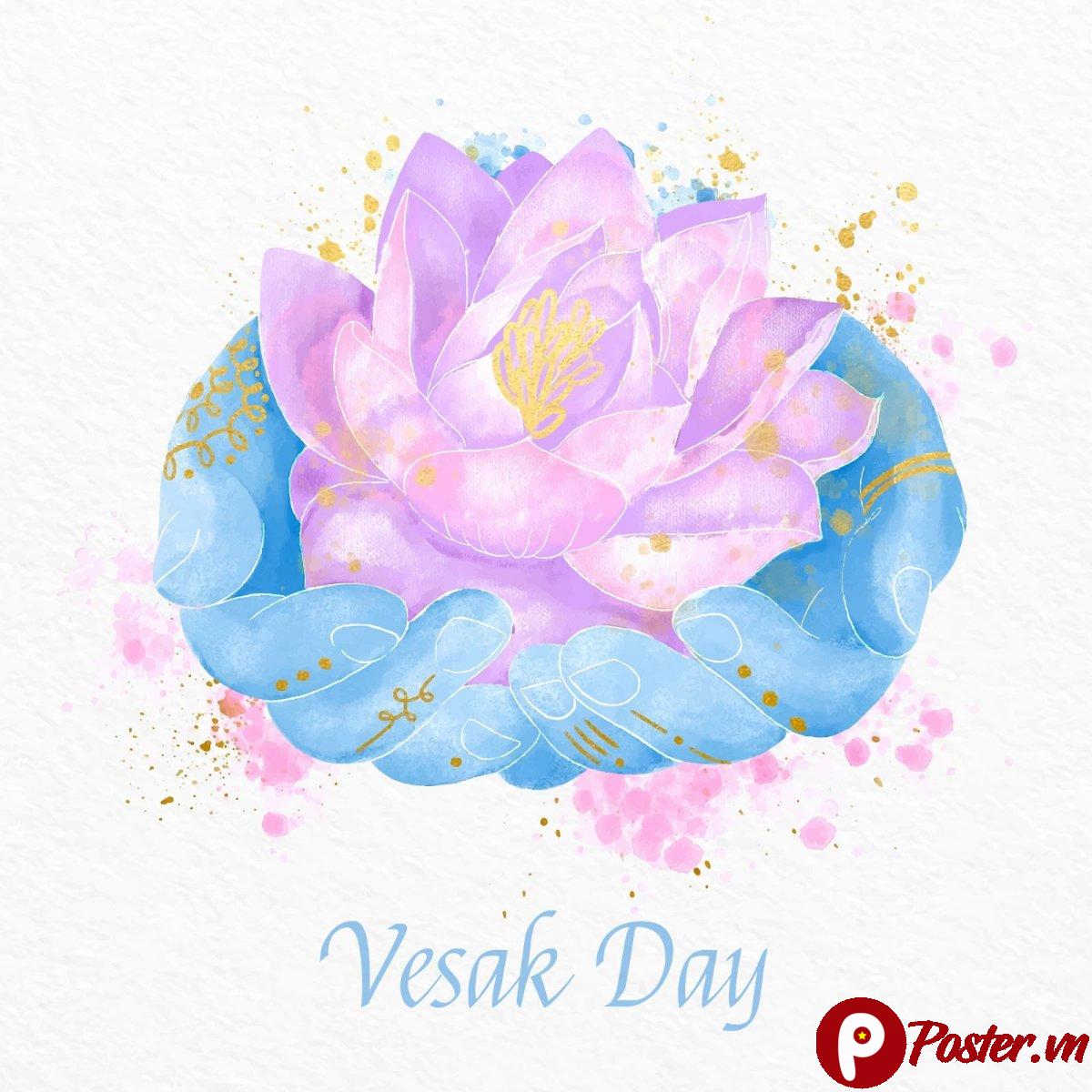 Vector hoa sen Vesak Day