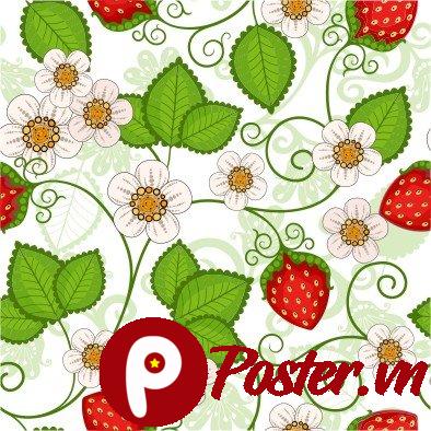 Họa tiết hoa dâu tây