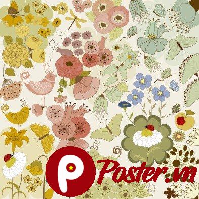 Vector họa tiết hoa lá