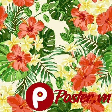 Họa tiết hoa lá nhiệt đới vector