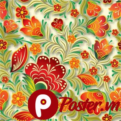 Vector họa tiết hoa văn đỏ