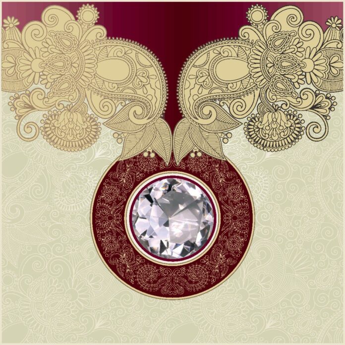 Vector hoa văn kim cương đỏ