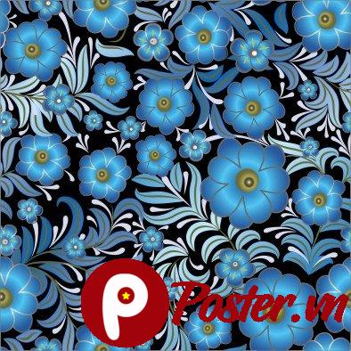 Vector hoa văn xanh đen