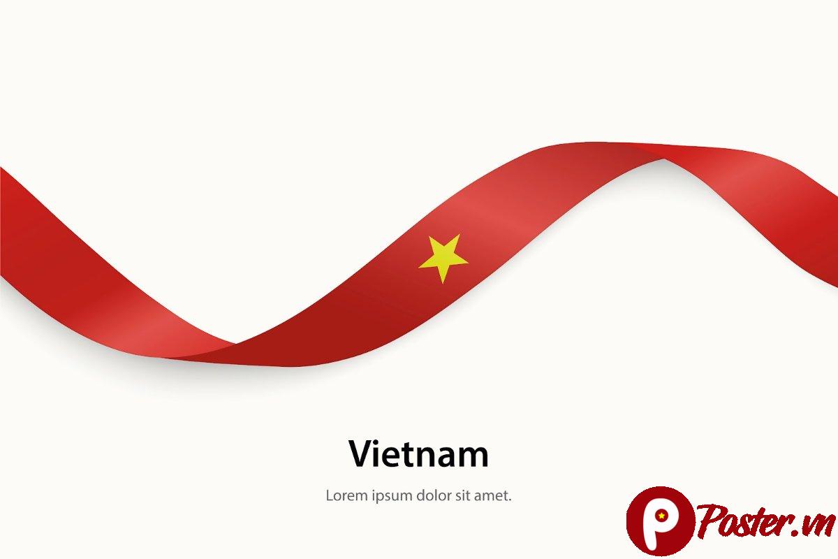 Vector lá cờ Việt Nam dạng ruy băng