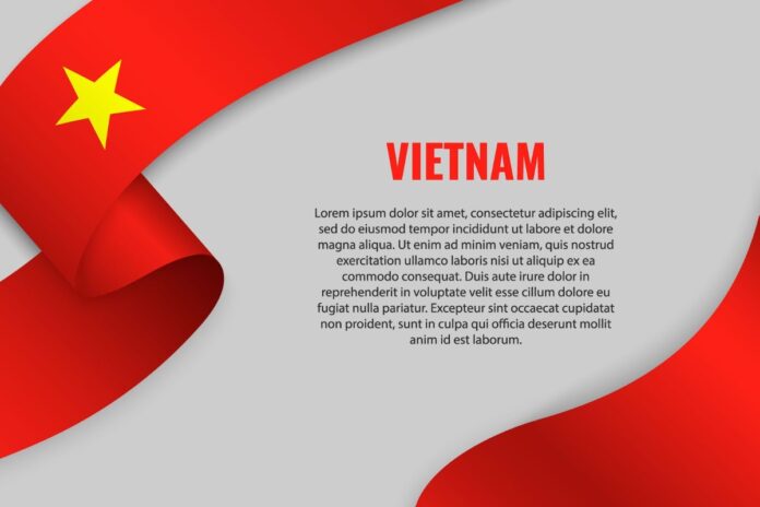 Vector lá cờ Việt Nam uốn lượn