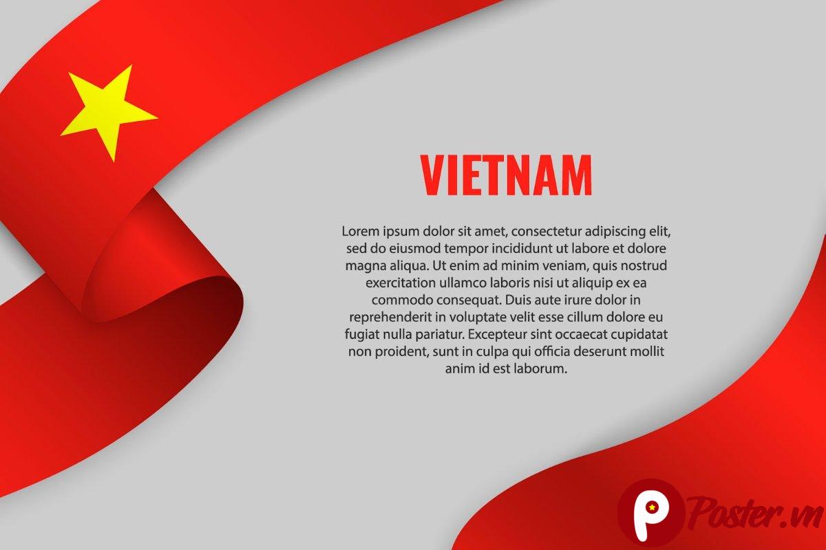 Vector lá cờ Việt Nam uốn lượn