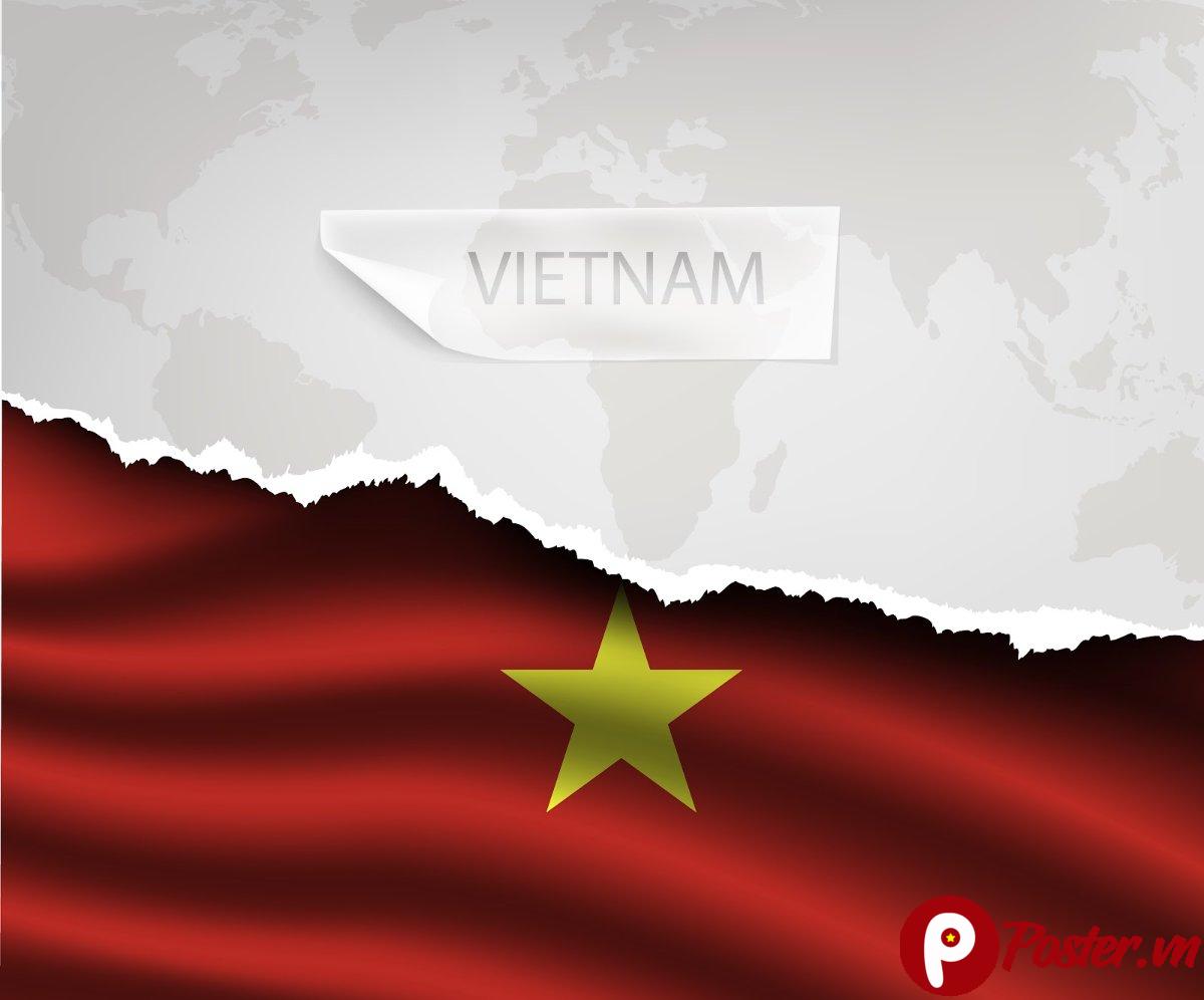 Vector lá cờ Việt Nam xé rách