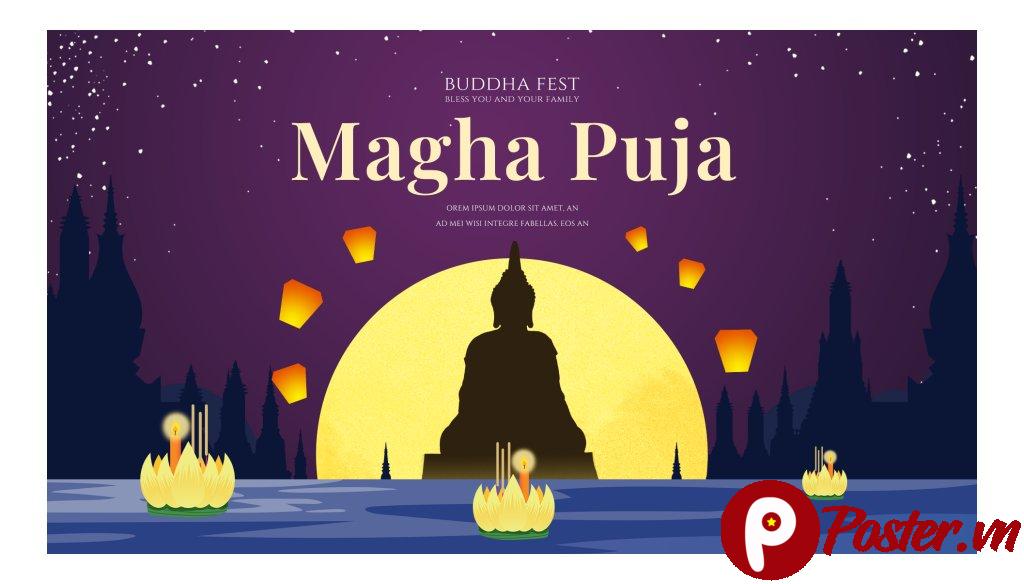 Vector Lễ Hội Magha Puja
