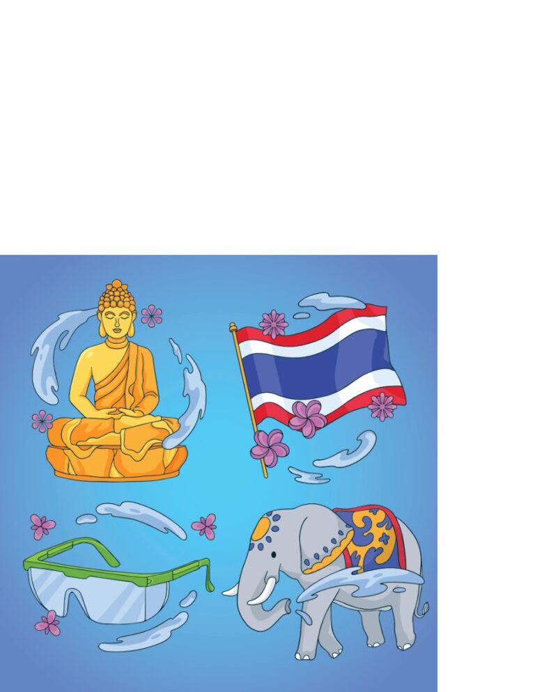 Vector lễ hội Songkran Thái Lan