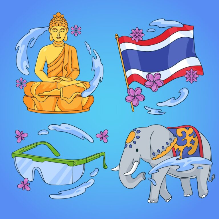 Vector lễ hội Songkran Thái Lan