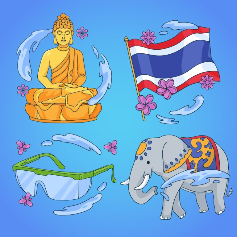 Vector Lễ Hội Songkran Thái Lan