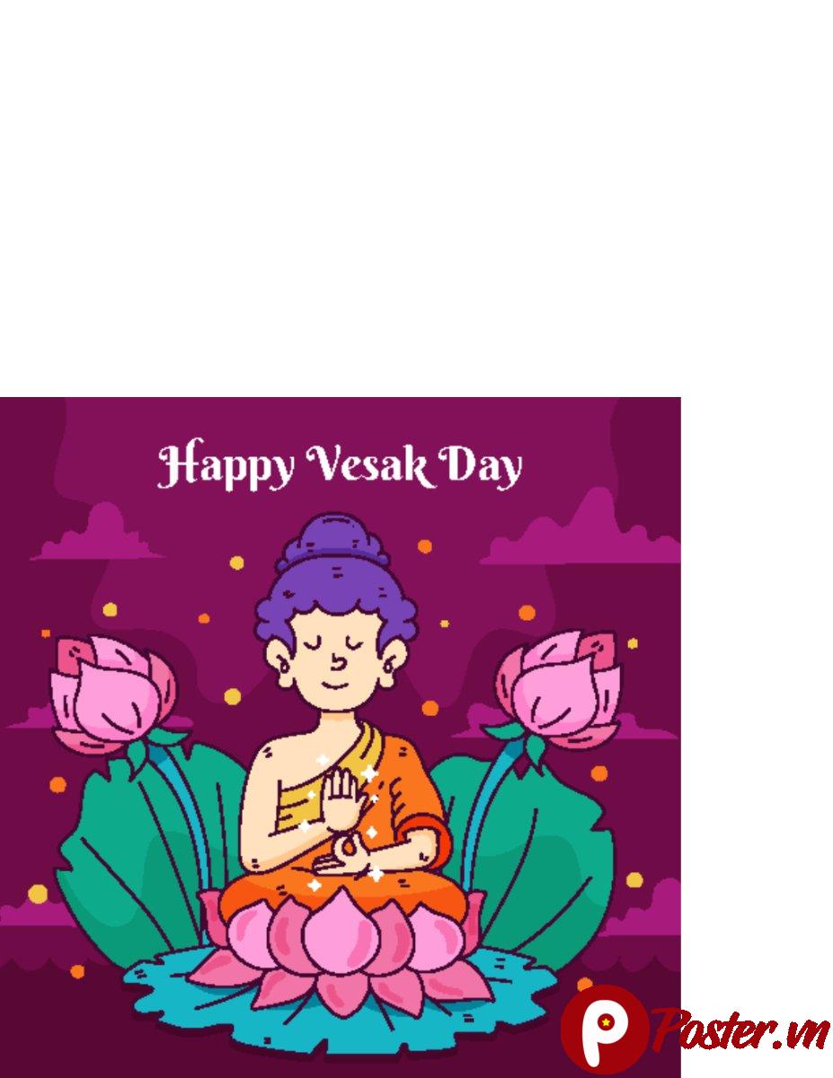 Vector Lễ Phật Đản Happy Vesak Day