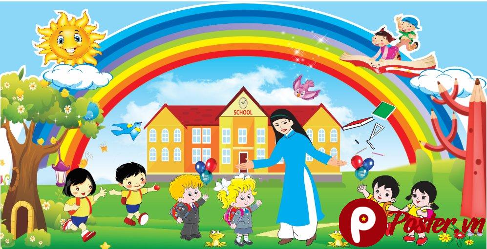 Vector mầm non đồ họa trường học