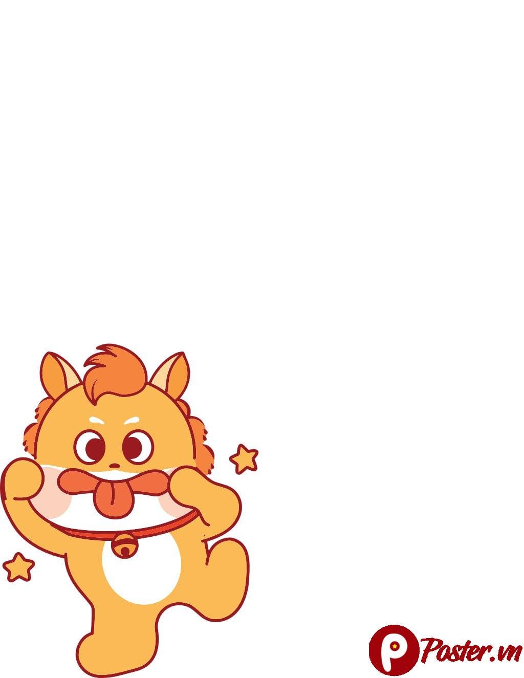 Vector Mèo Cute Chibi màu cam lè lưỡi tinh nghịch định dạng EPS