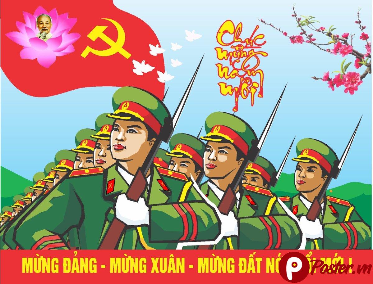 Vector Mừng Đảng Mừng Xuân Bộ Đội