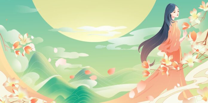 Vector nàng thơ Trung Thu đẹp