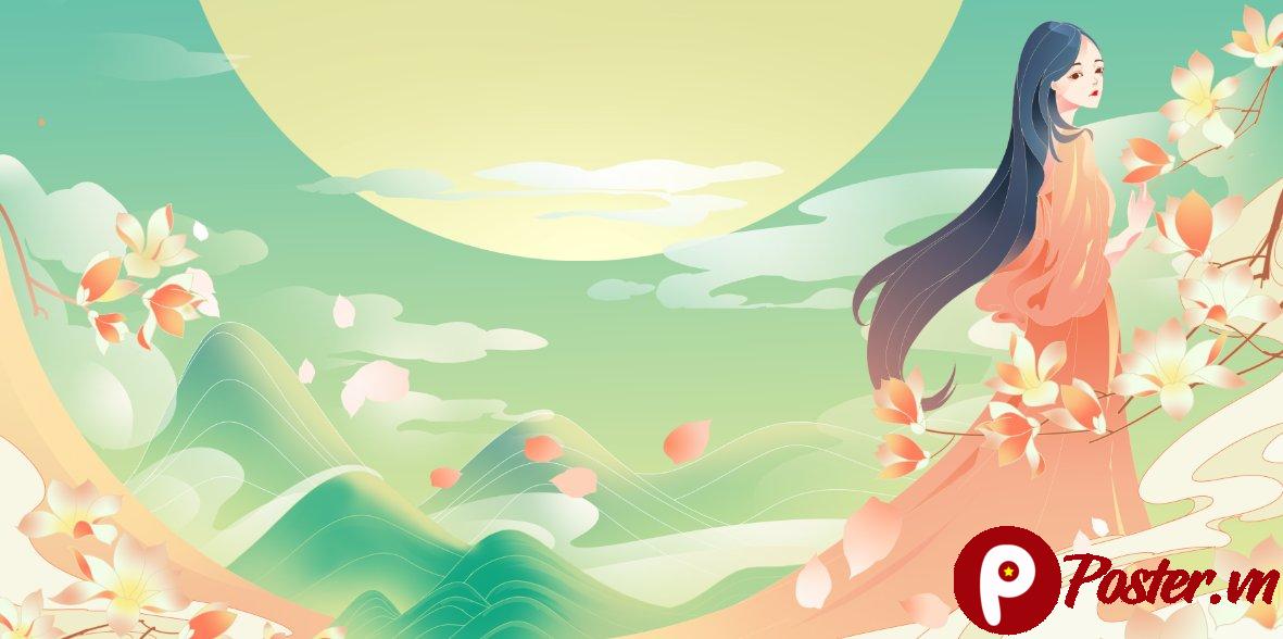 Vector nàng thơ Trung Thu đẹp