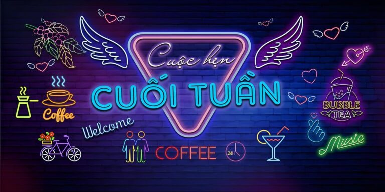 Vector neon cuộc hẹn cuối tuần