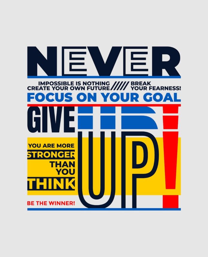 Vector Never Give Up Động Lực